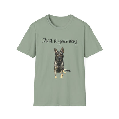 German Shepherd Graphic T-Shirt - "Print it your way" Dog Tee