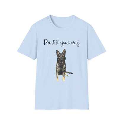 German Shepherd Graphic T-Shirt - "Print it your way" Dog Tee