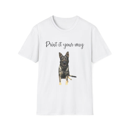 German Shepherd Graphic T-Shirt - "Print it your way" Dog Tee
