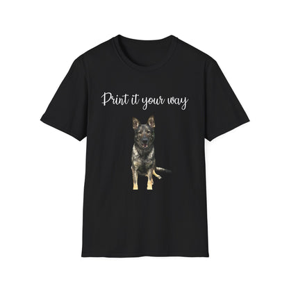 German Shepherd Graphic T-Shirt - "Print it your way" Dog Tee